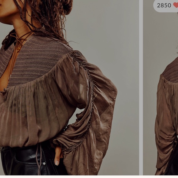 Free People Ballet School Pullover Romantic Billowy Poet Blouse Top XS - Picture 3 of 8